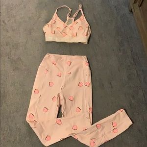 Pink peach workout set